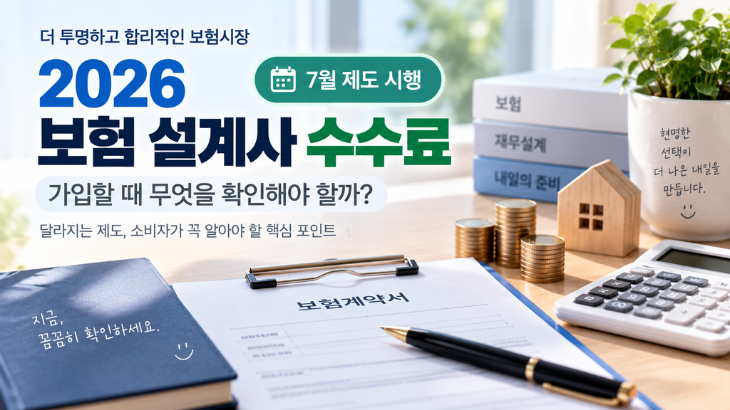 2026 보험 설계사 수수료, 7월 제도 시행, 가입할 때 무엇을 확인해야 할까?