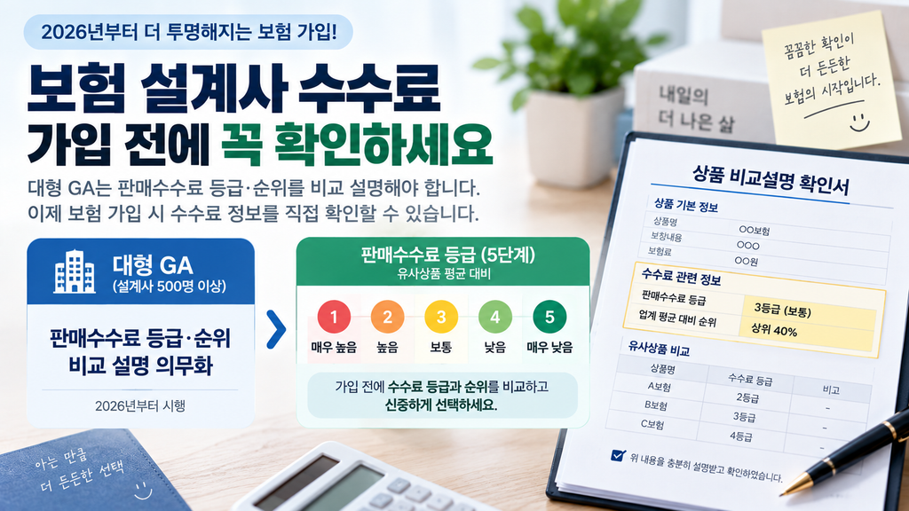 보험 설계사 수수료, 가입 전에 꼭 확인, 판매수수료 등급·순위