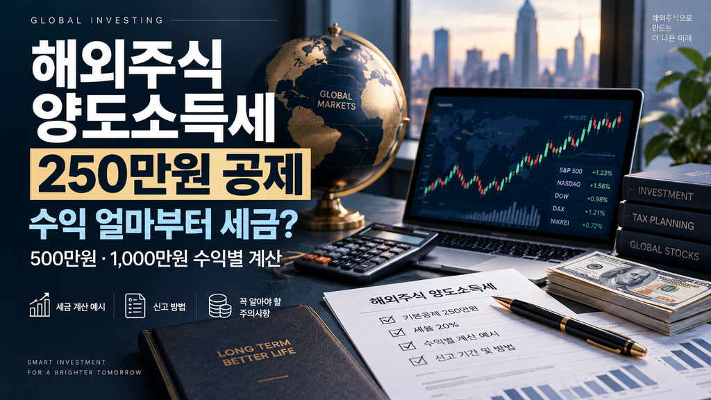 해외주식 250만원까지 세금 0원? 수익별 양도소득세 계산해보니