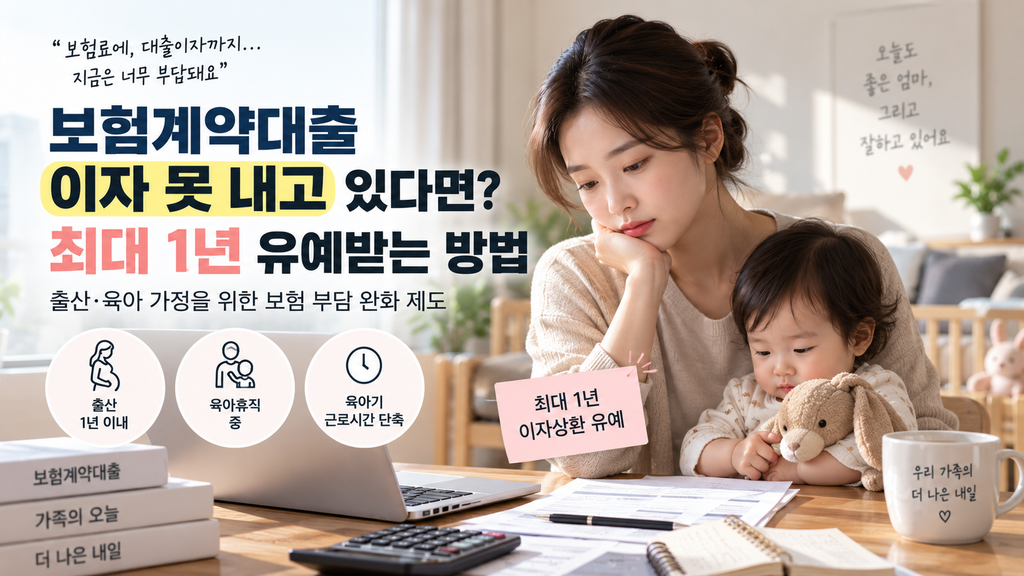 보험계약대출 이자 못 내고 있다면? 최대 1년 유예받는 방법