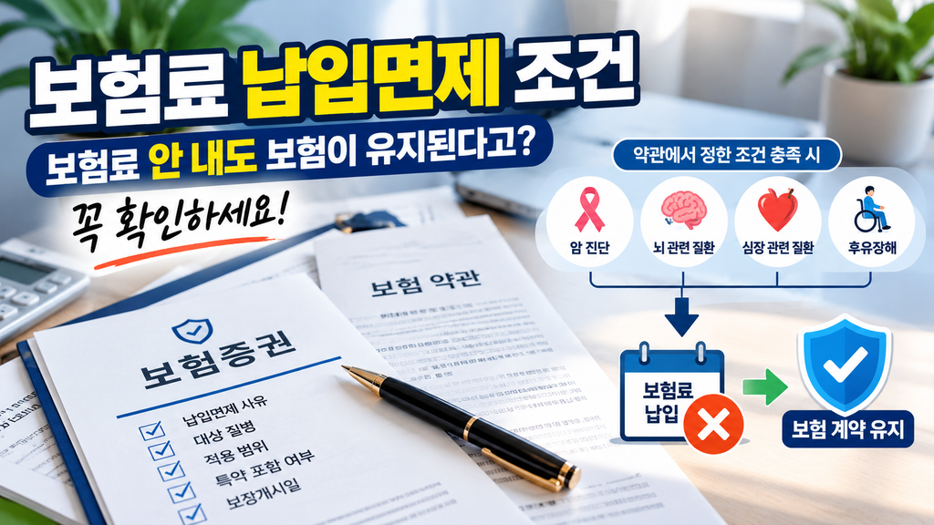 보험료 납입면제 조건, 보험료 안 내도 보험이 유지된다고? 꼭 확인하세요