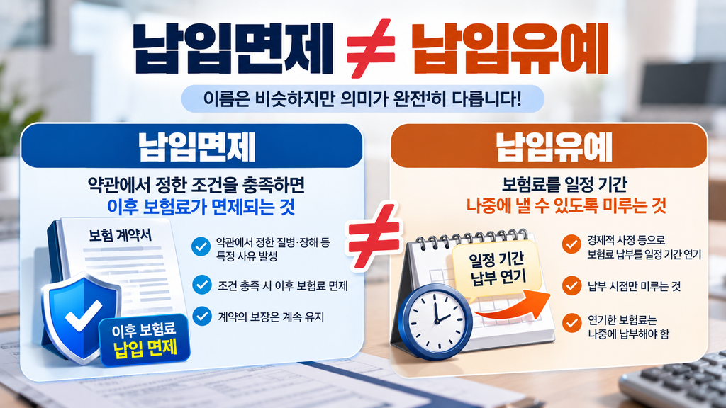 보험료 납입면제와 보험금 지급은 다릅니다